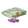 Knitted green blanket