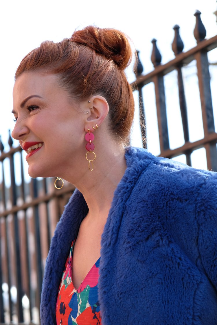 Cate Blanchett Red & Pink earrings