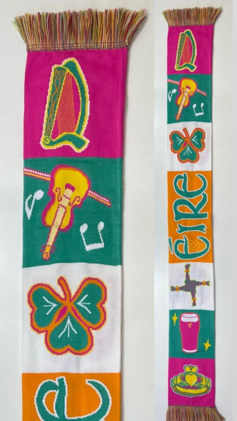 Symbols of Eire Scarf Pink