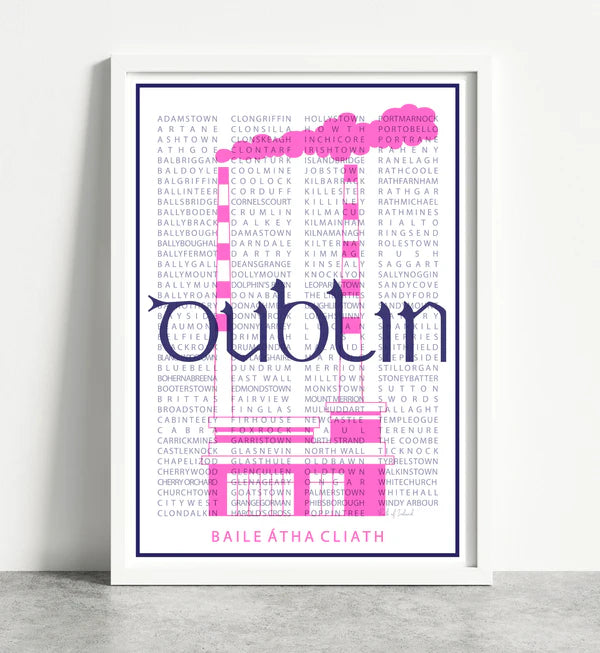 Neon Pink Poolbeg Towers A4 Print
