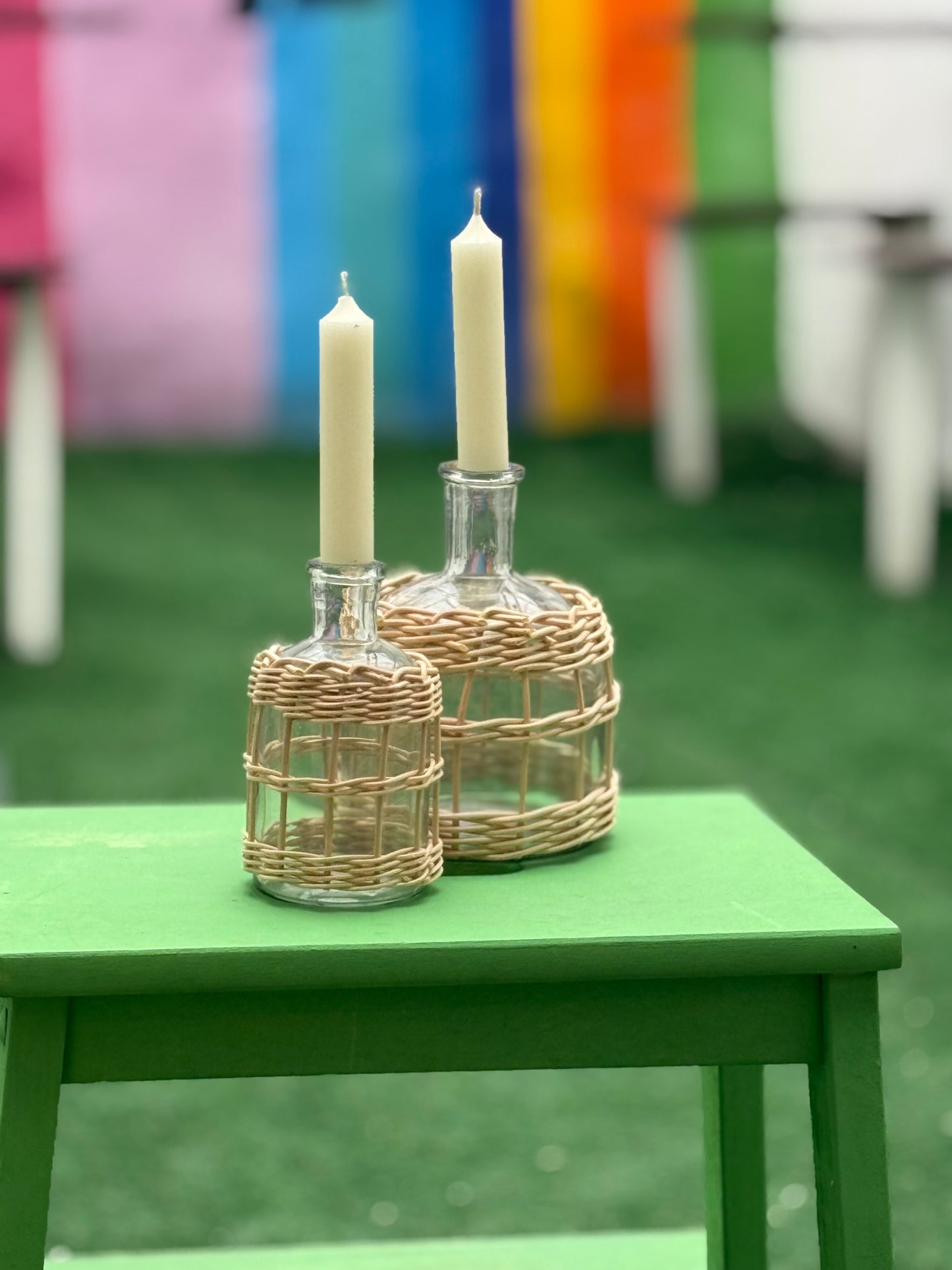 Pharmacy glass candle holder Sm