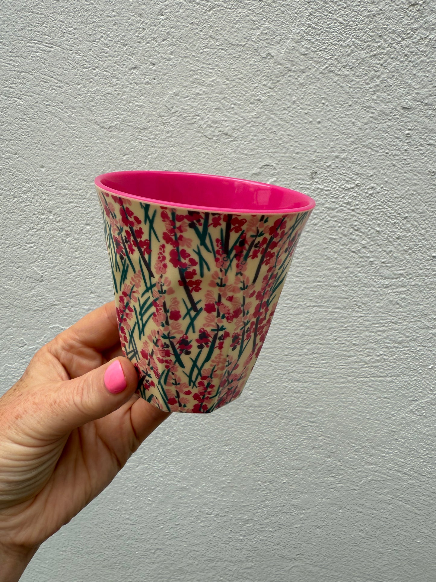 Pink/flower melamine cup