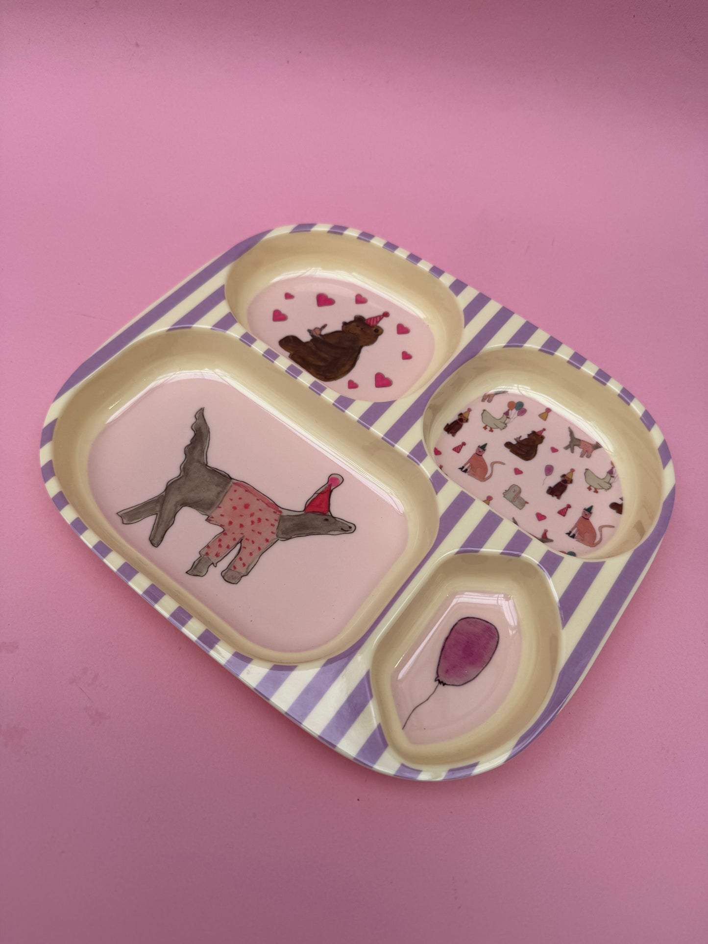 Lavender Animal Plate