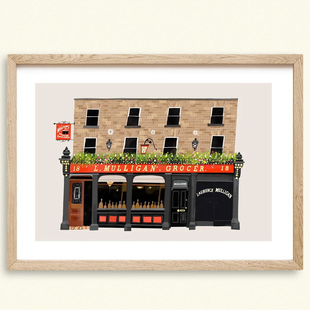 Mulligan Grocer A4 Print by Conor Langton