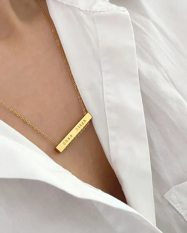 Boss Bitch Bar Necklace