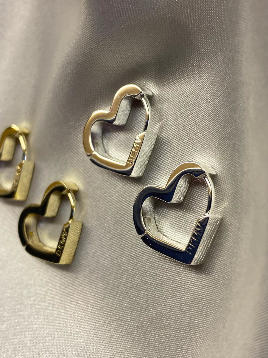 NYA Heart hoop gold earrings