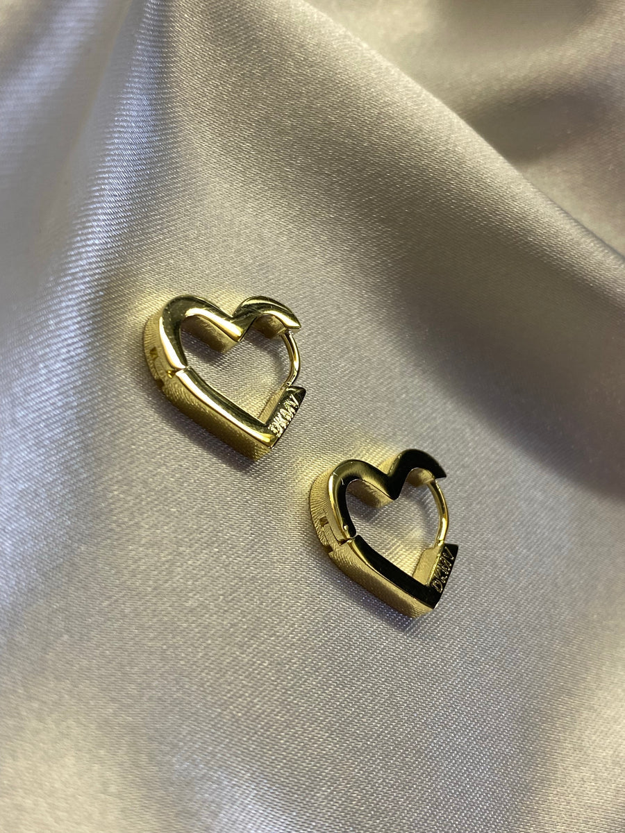 NYA Heart hoop gold earrings