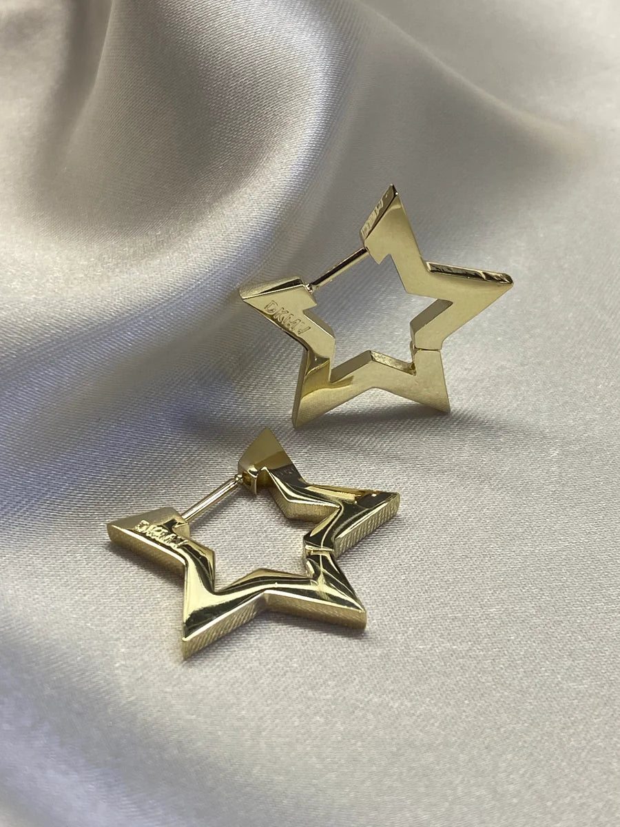 Star hoops gold