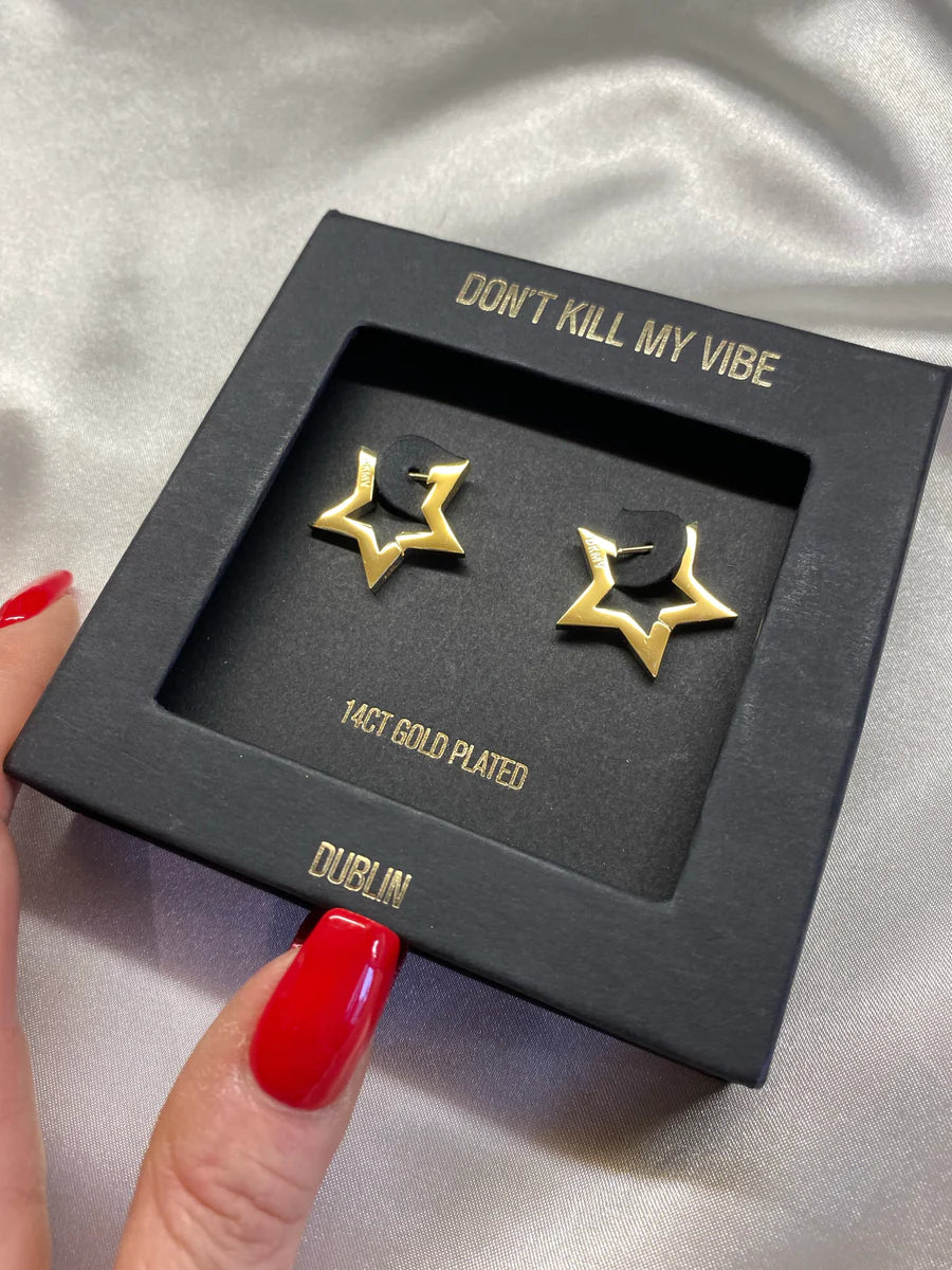Star hoops gold