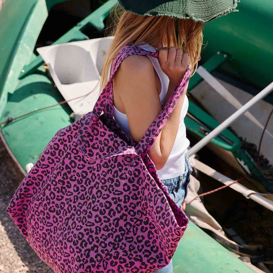 Purple Print Large Tote