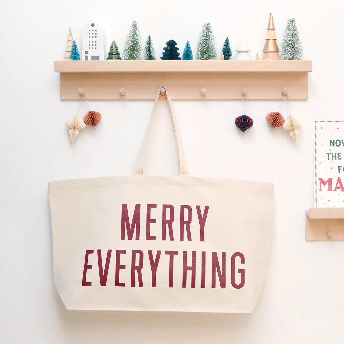 Merry Everything Tote -Cream