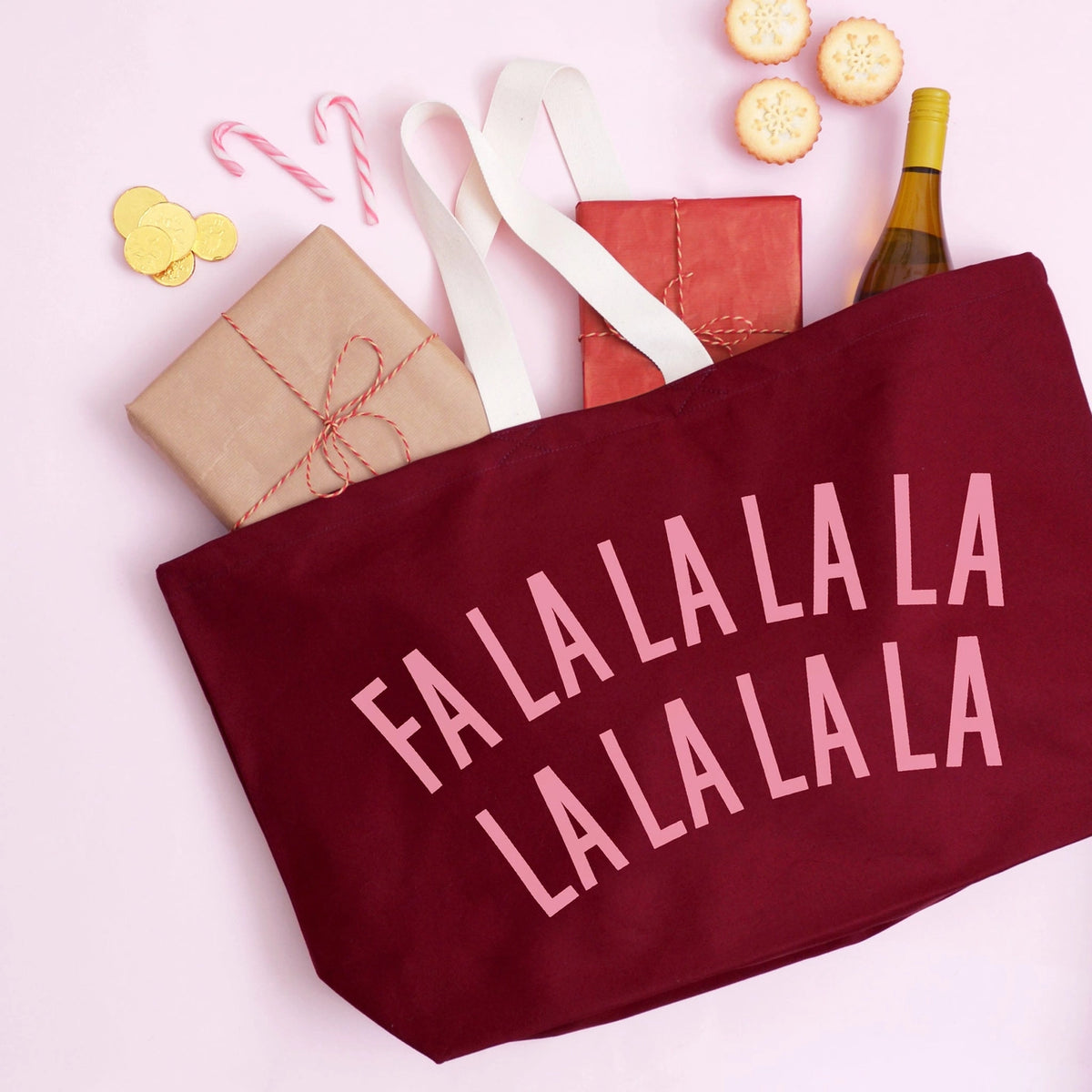 FALALALALALALALALALA Tote -Burgundy