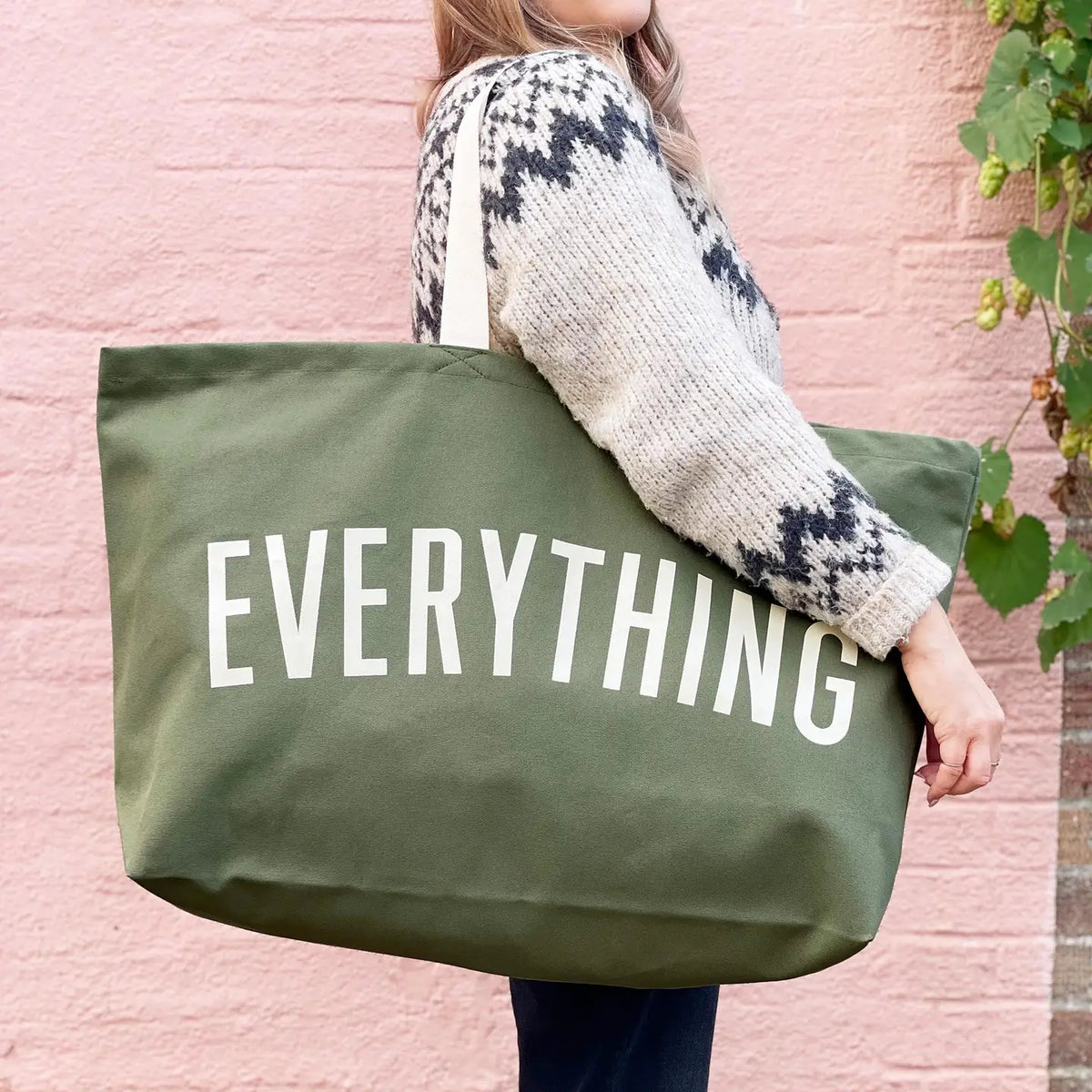 Everything Tote -Olive Green