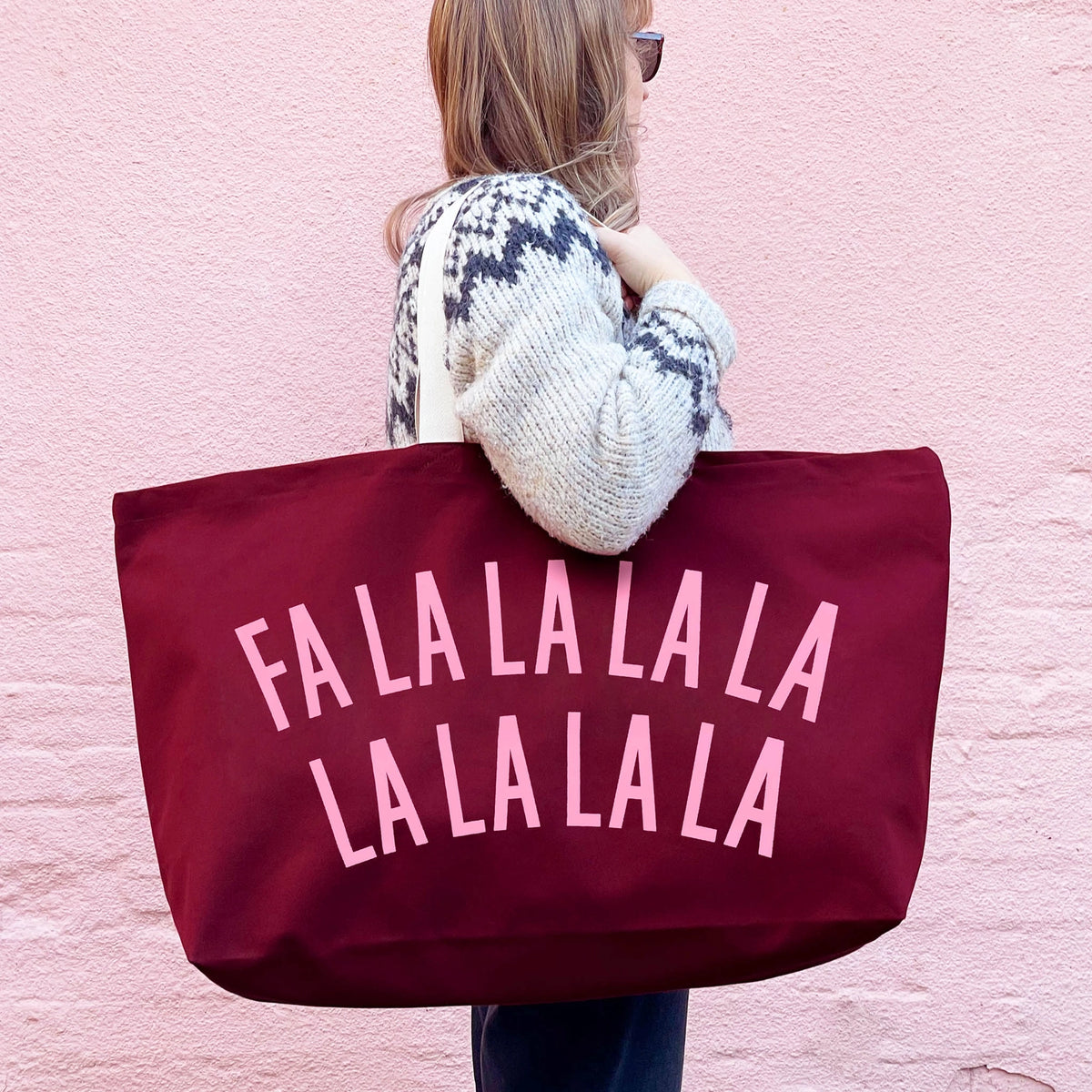 FALALALALALALALALALA Tote -Burgundy