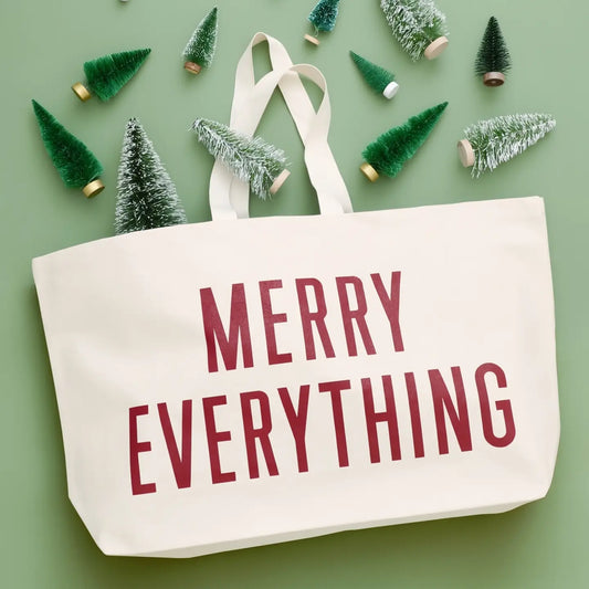 Merry Everything Tote -Cream