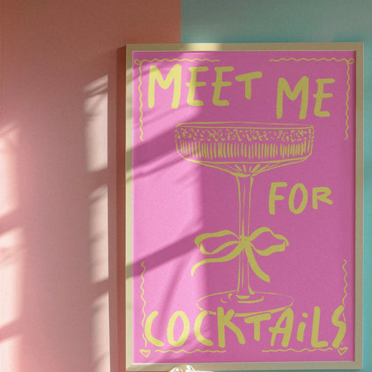 Meet for Cocktails A4 Print