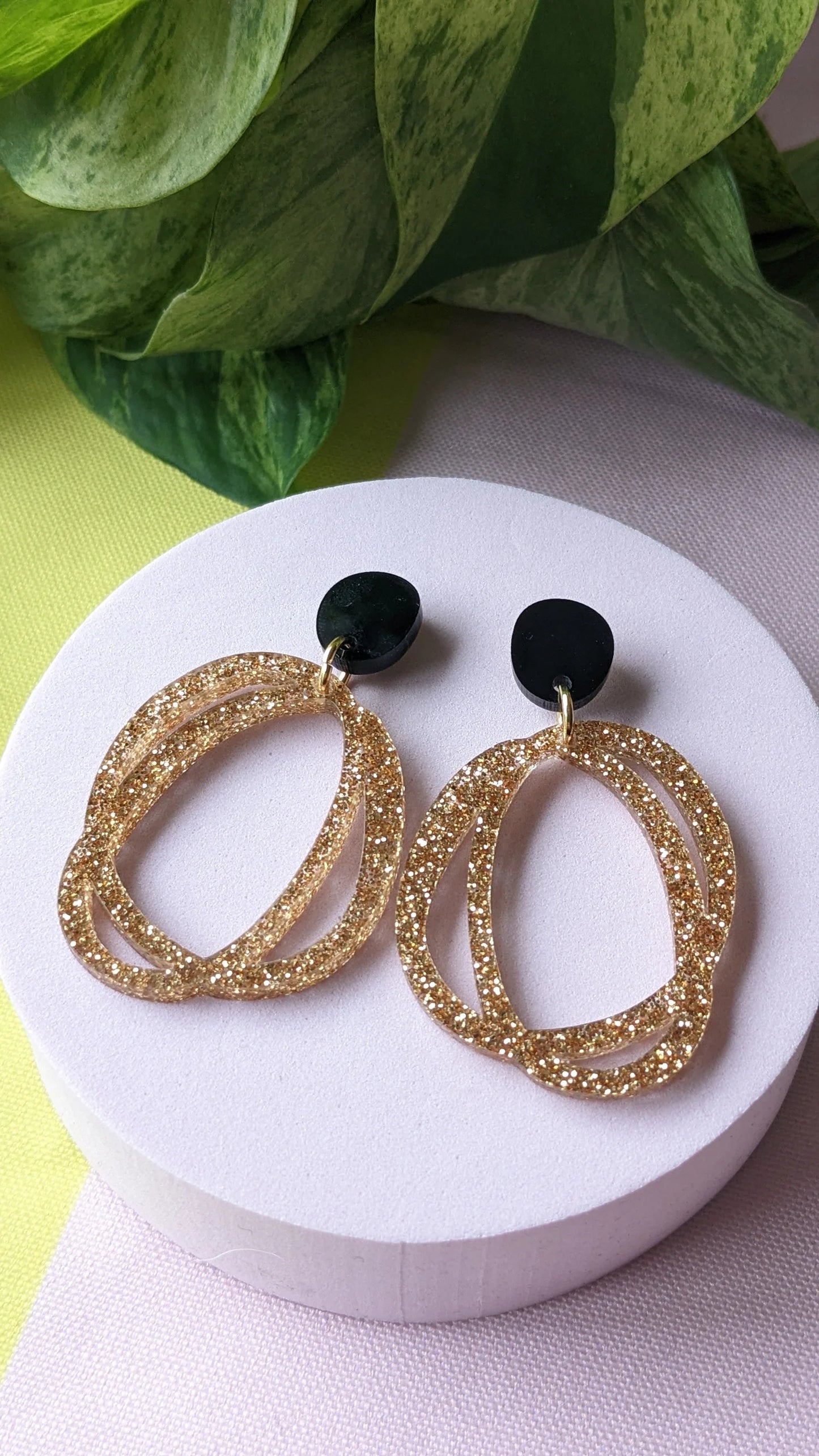 CMAT Gold & Black Earrings