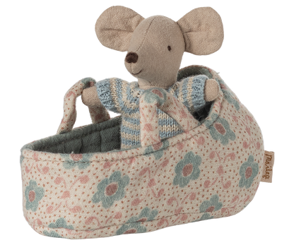 Baby mouse in carry cot Blue