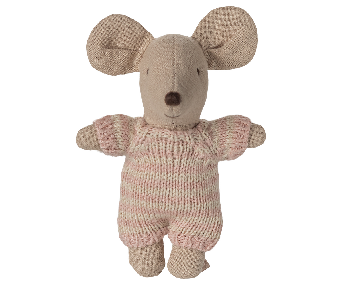 Baby mouse in carry cot Rose