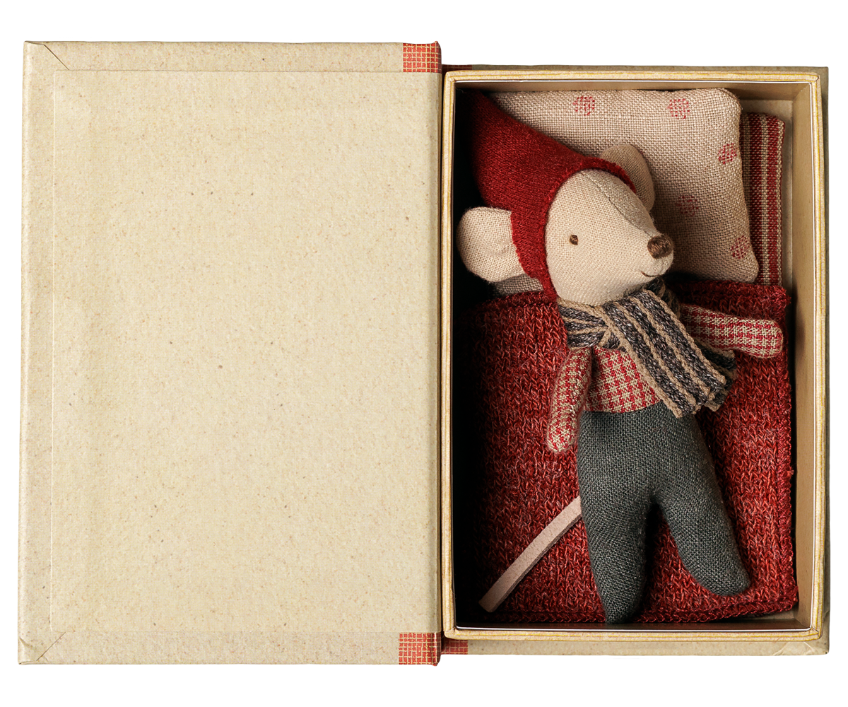 Christmas Baby Mouse in Book - Maileg