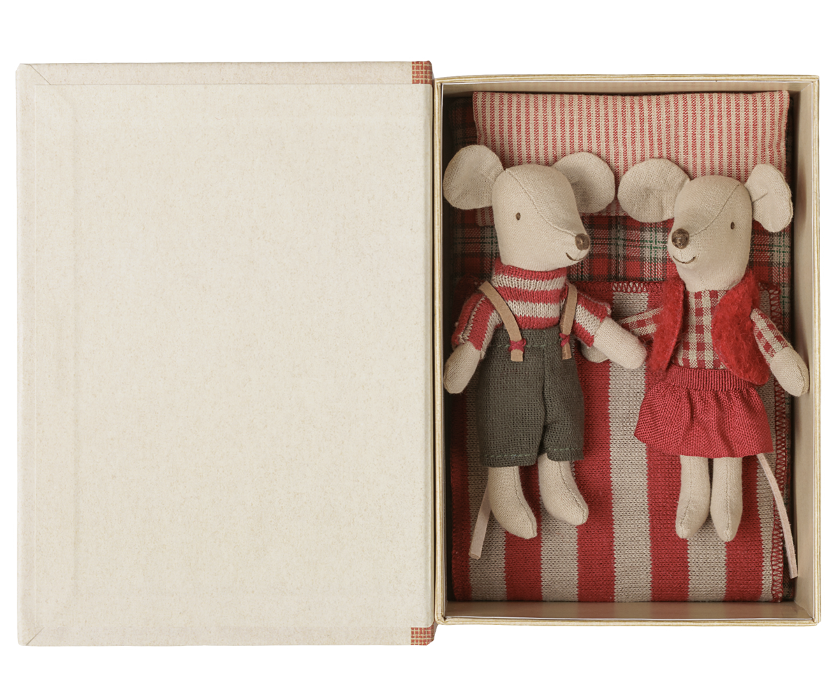 Christmas Twin Mice in Book - Maileg