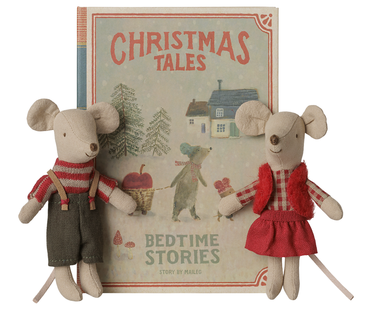 Christmas Twin Mice in Book - Maileg