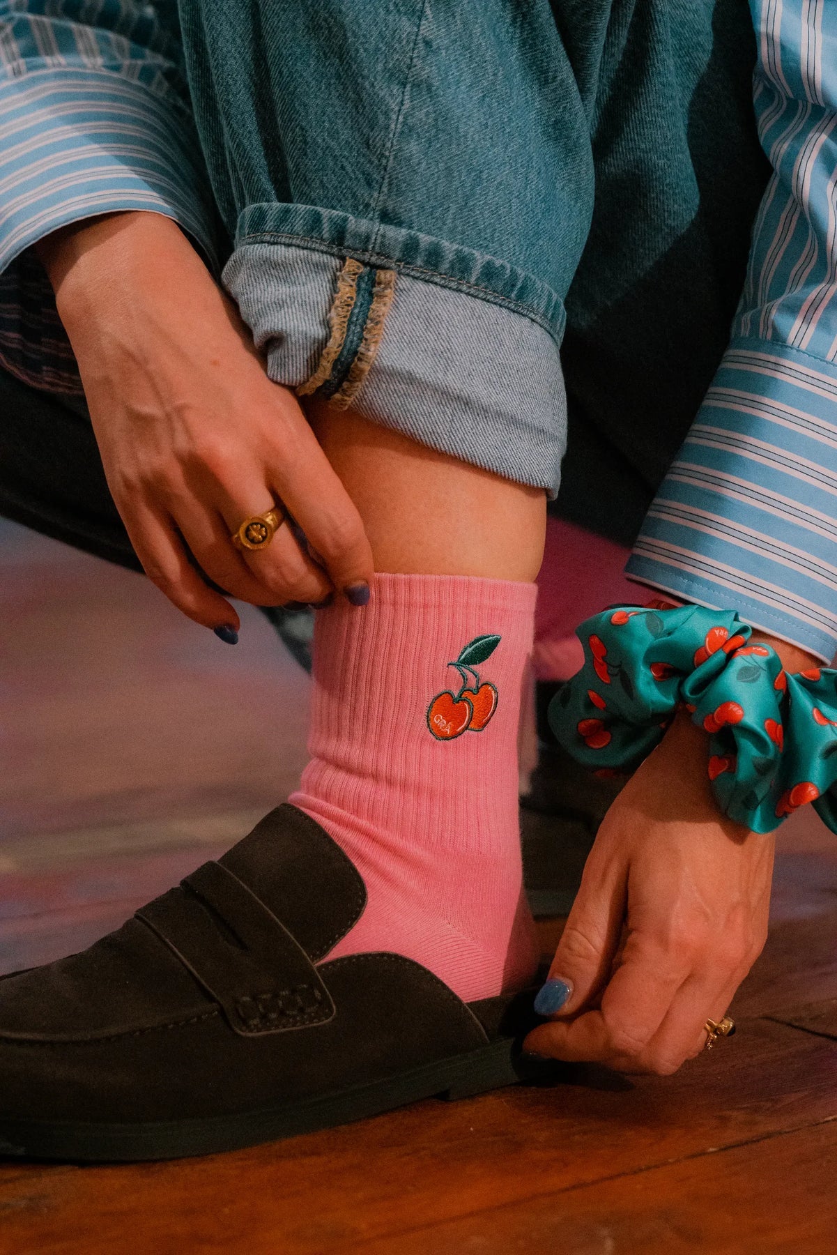 Pink Cherry Socks
