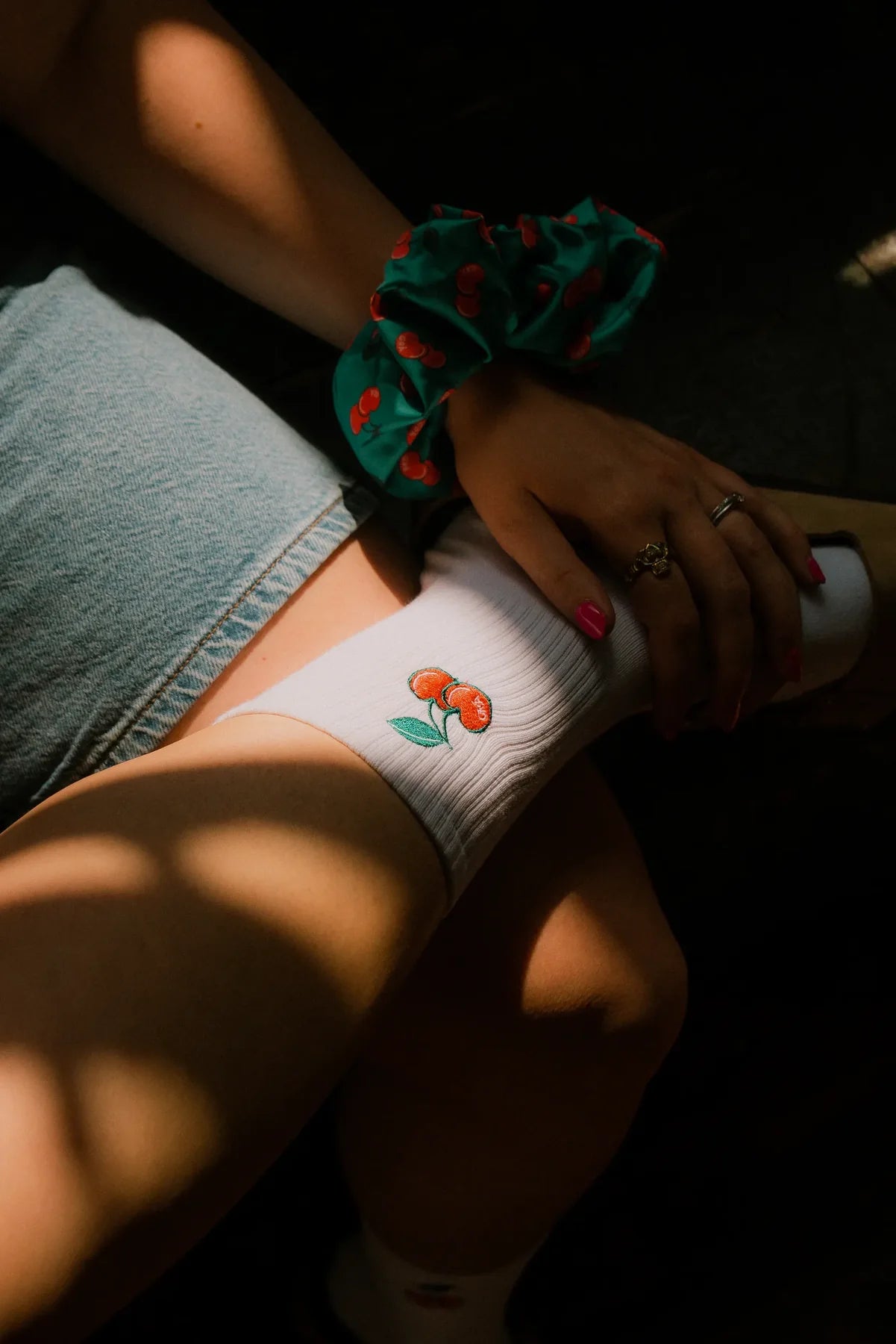 White Cherry Socks