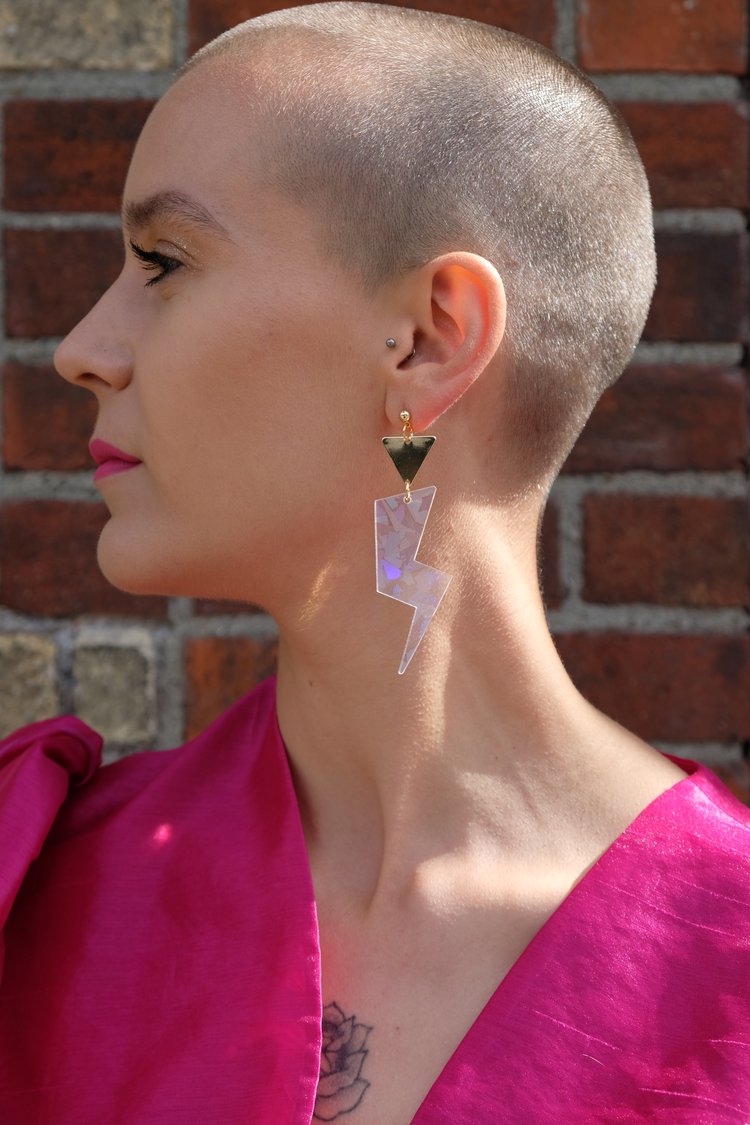'Grace Jones' Lightening Bolts Iridescent Shards -A Little Idea