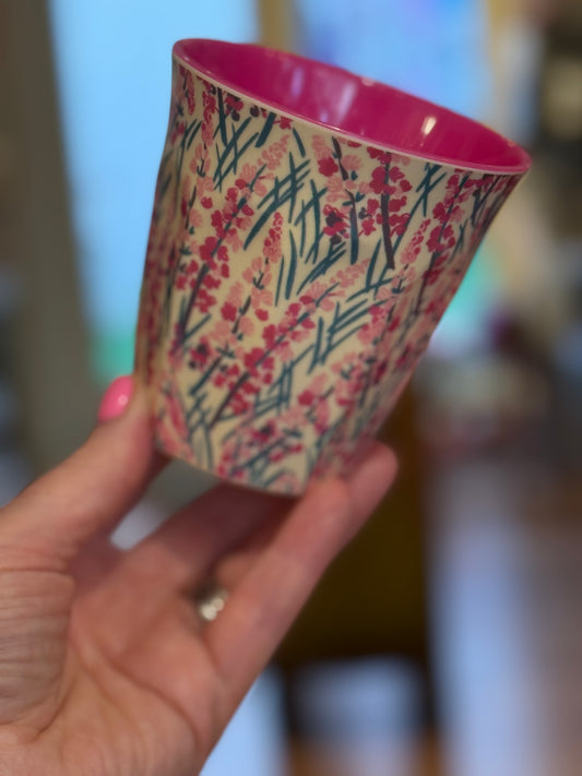 Pink/flower melamine cup