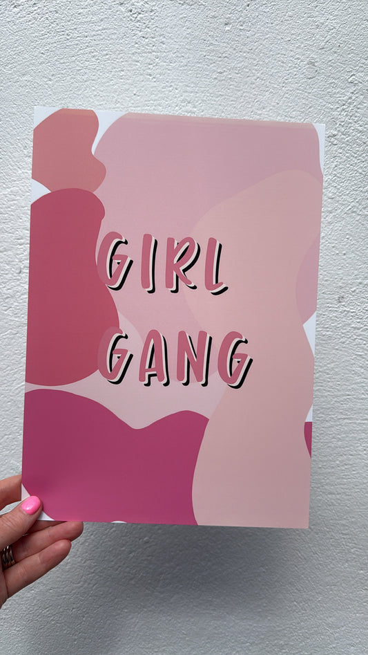 Girl Gang Pink A4 Print