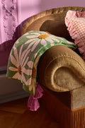 Knitted green blanket