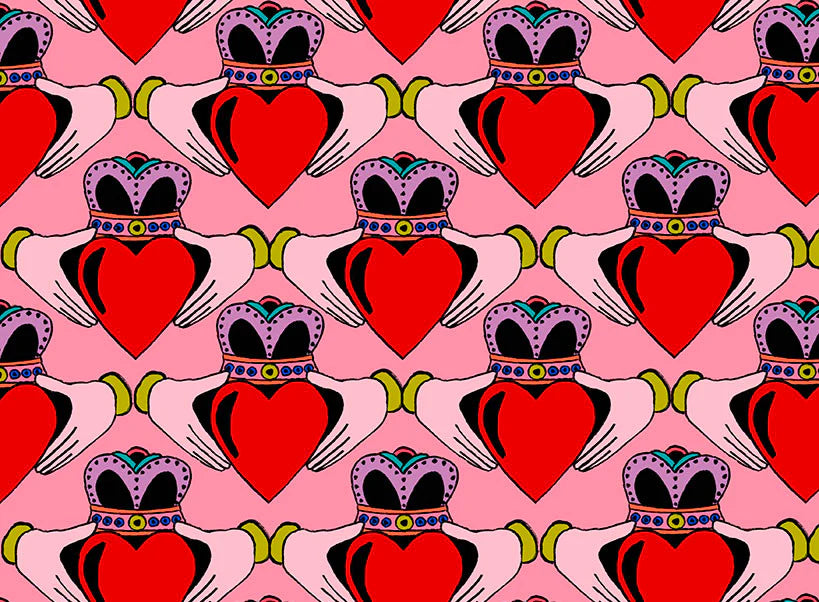 Irish Pink Claddagh Love A4 Print