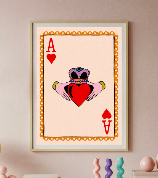 Ace of Hearts A3 Print