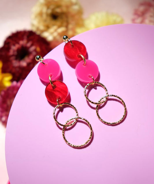 Cate Blanchett Red & Pink earrings