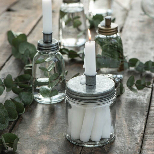 Candle holder metal lid