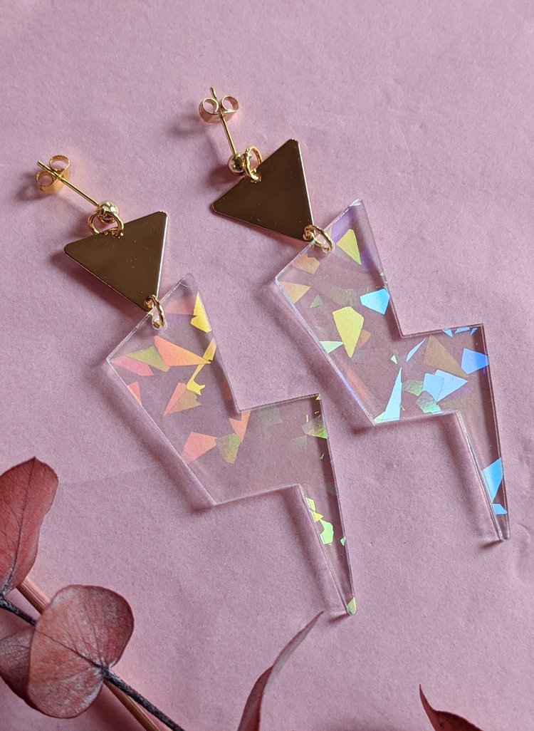 'Grace Jones' Lightening Bolts Iridescent Shards -A Little Idea
